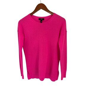 Aqua Cashmere Hot Pink Sweater S 100% Cashmere Crewneck Pullover Long Sleeve Lig